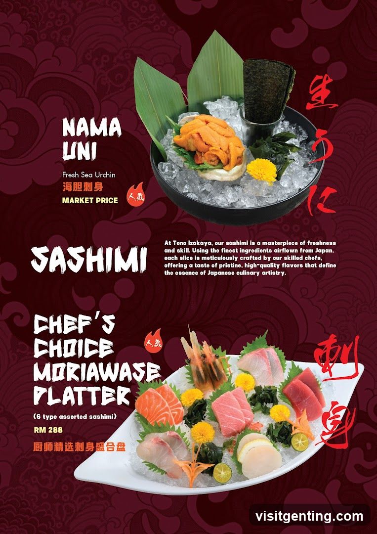 Sashimi Menu
