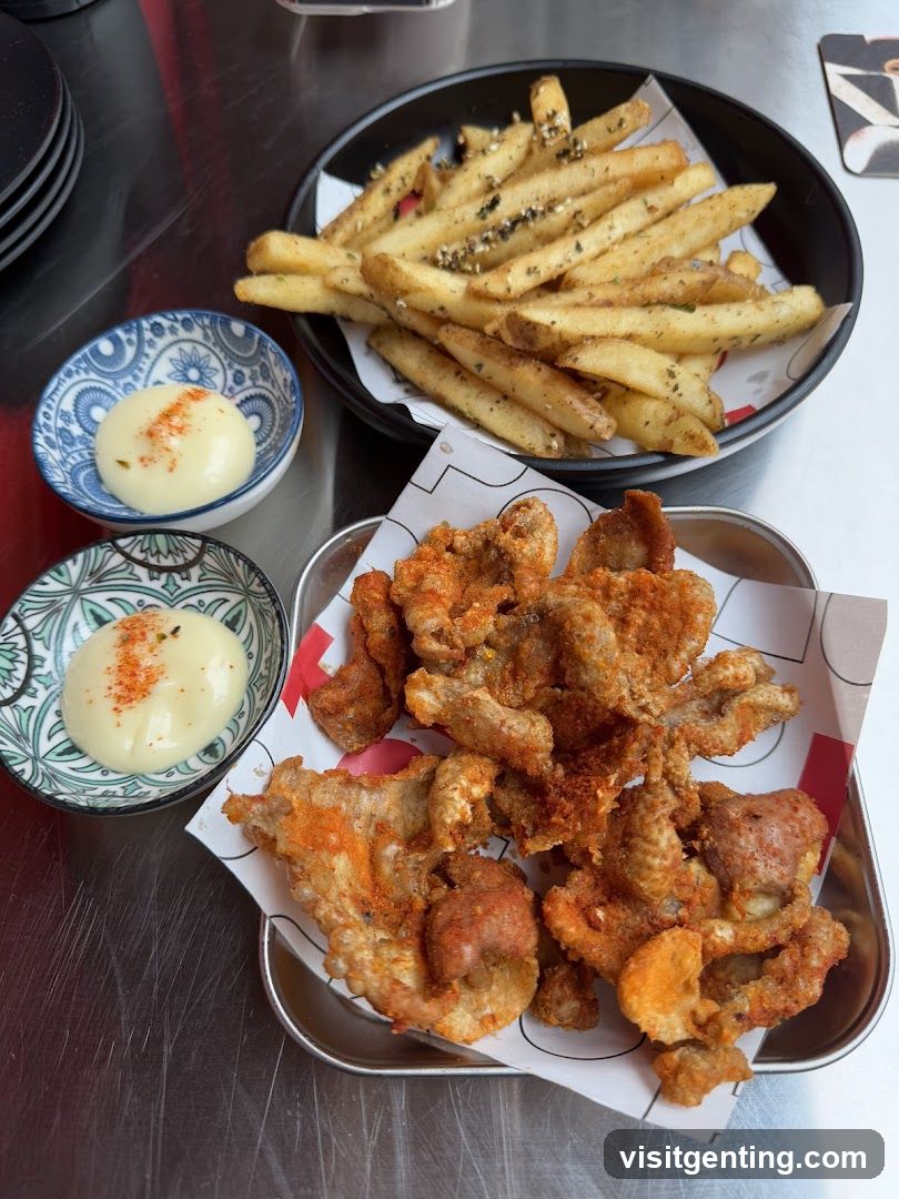 Fried Chicken Skin and Fries