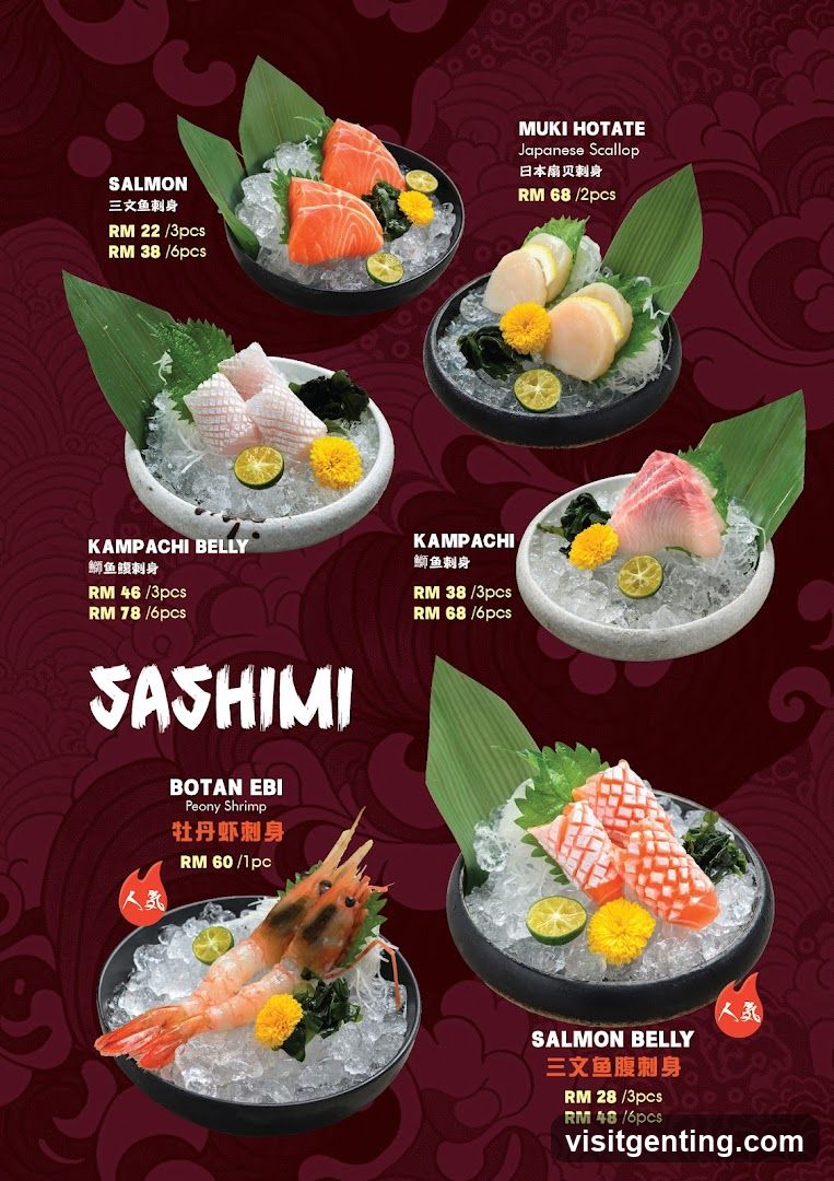 SASHIMI Menu