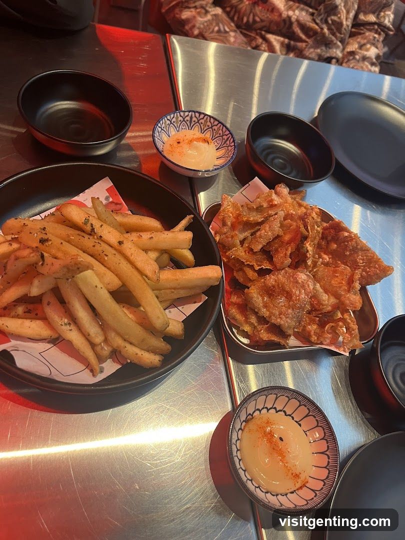 French Fries and Crispy Chicken Skin