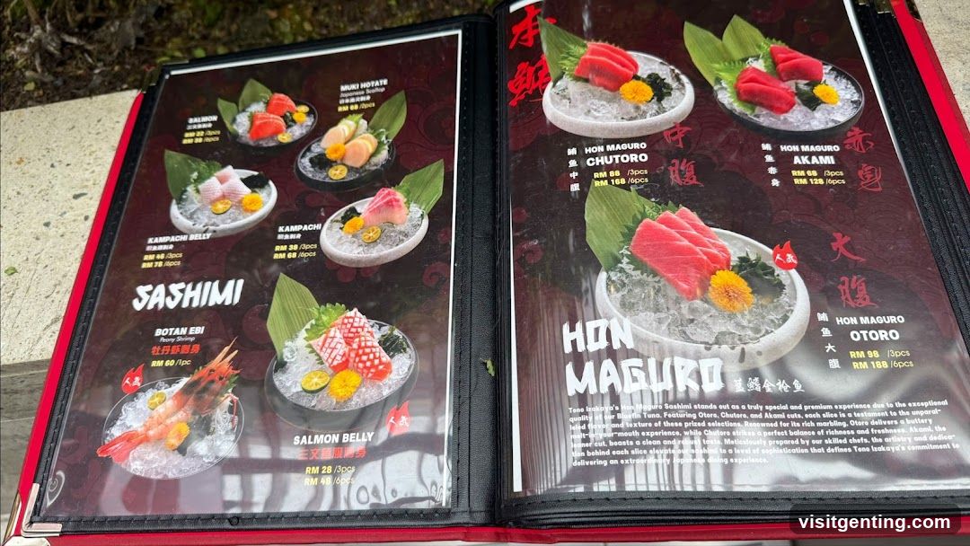 Sashimi Menu