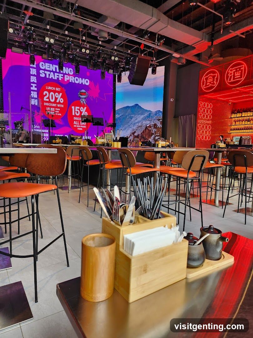 Restaurant Interior with Stage and Bar