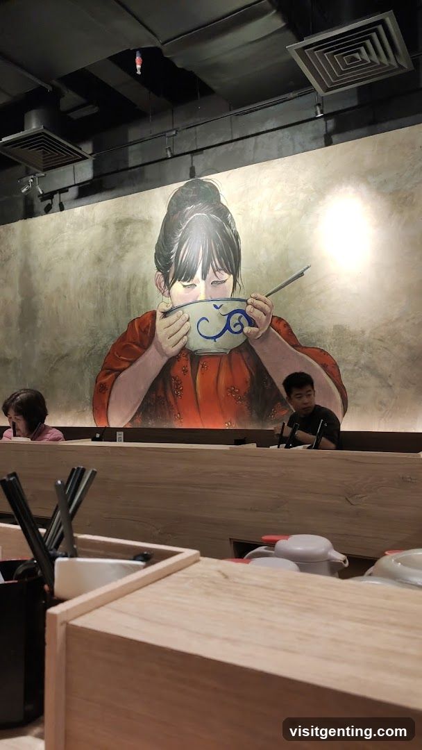 Restaurant Interior with Mural
