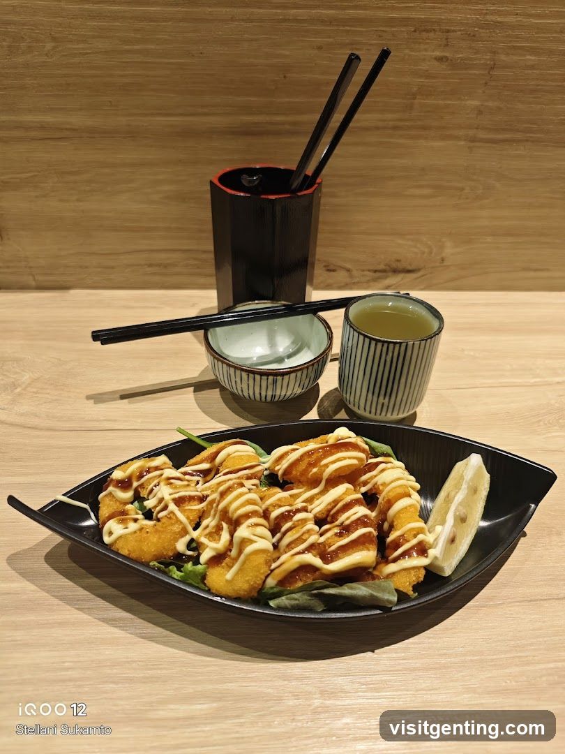 Fried Shrimp with Sauce and Tea