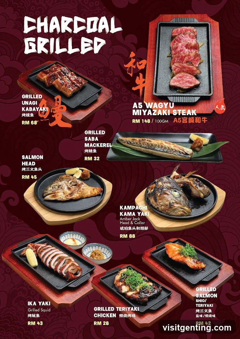 Charcoal Grilled Menu