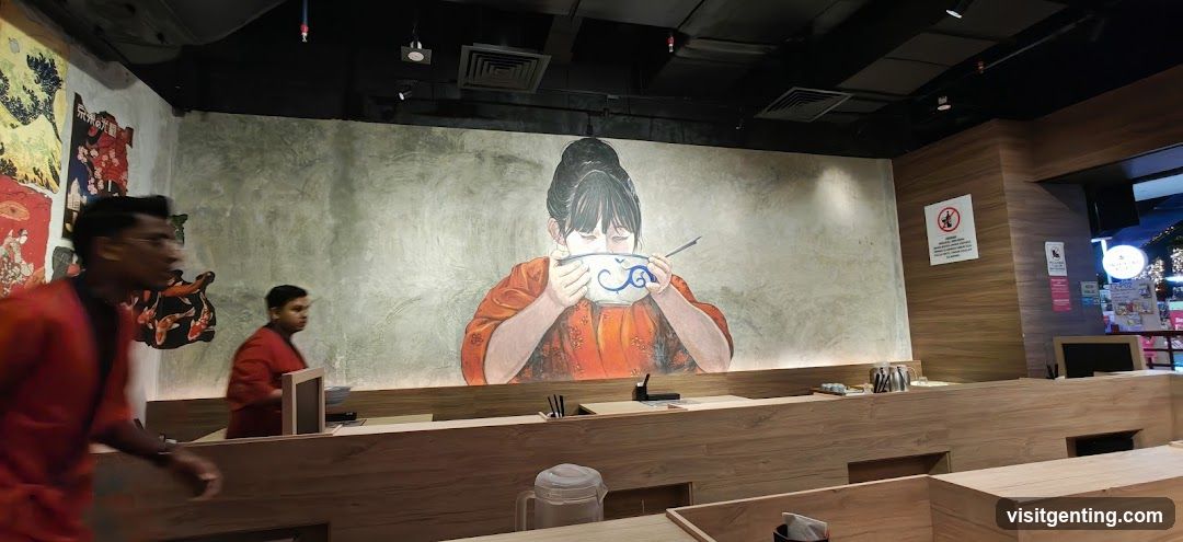 Restaurant Interior with Mural