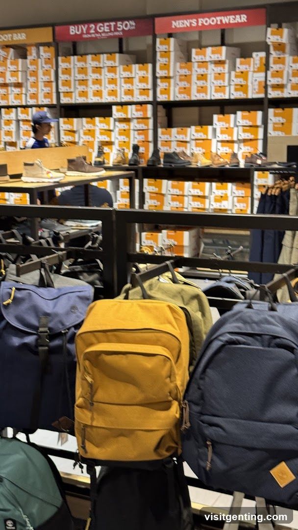 Footwear and Backpacks Display