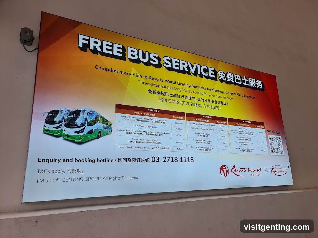 Free Bus Service to Resorts World Genting