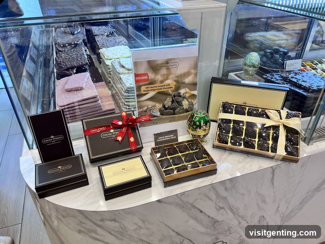 Chocolates on display