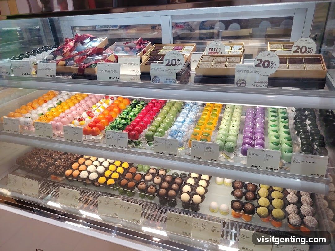 Assortment of Chocolates in Display Case
