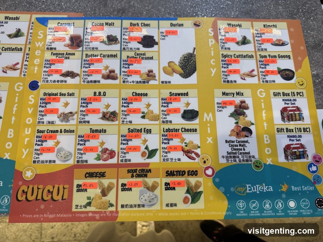 my Eureka Snacks Menu