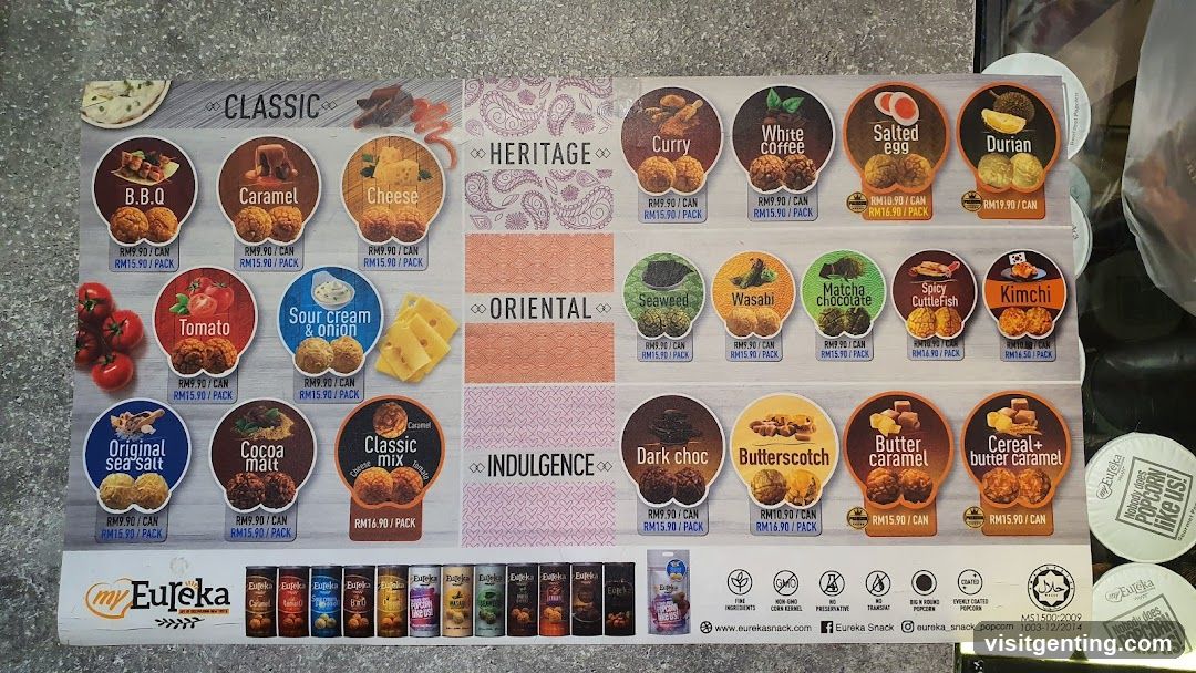 Eureka Popcorn Menu