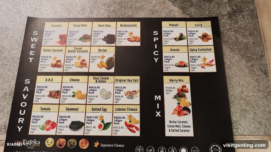 Eureka Snacks Menu