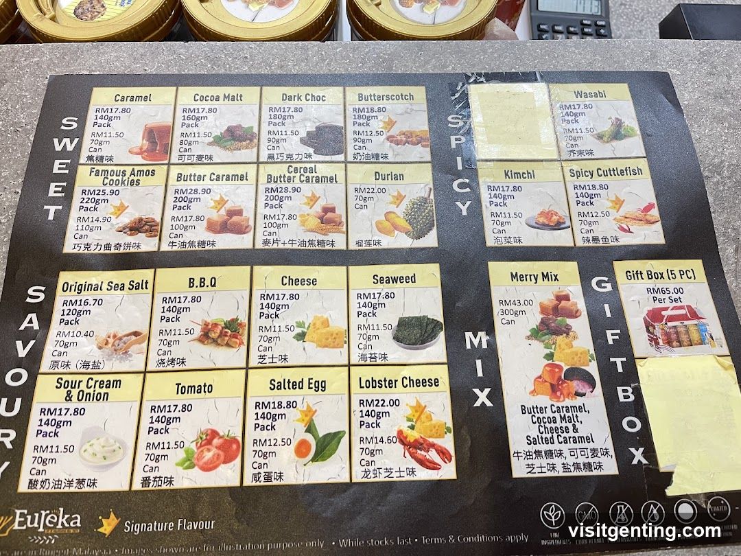 Eureka Signature Flavour Menu