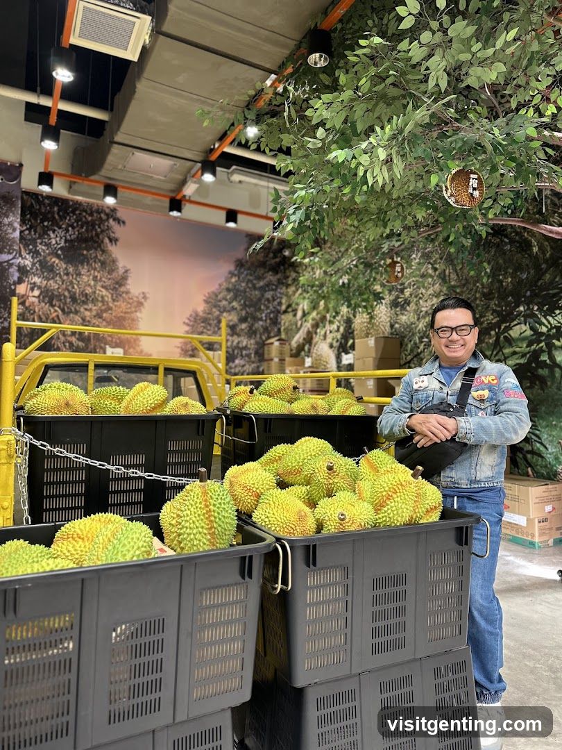 Man Posing with Durians