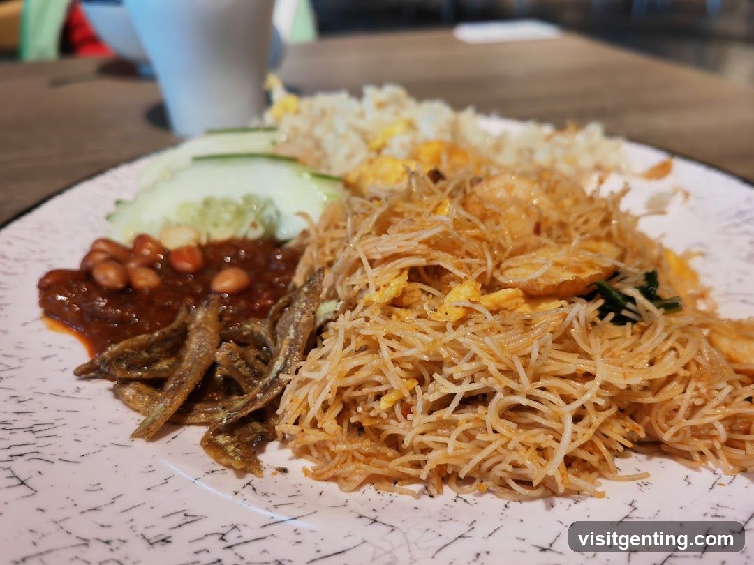 Nasi Lemak with Fried Noodles