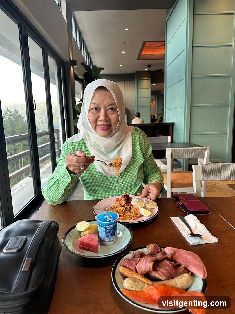 Woman eating breakfast
