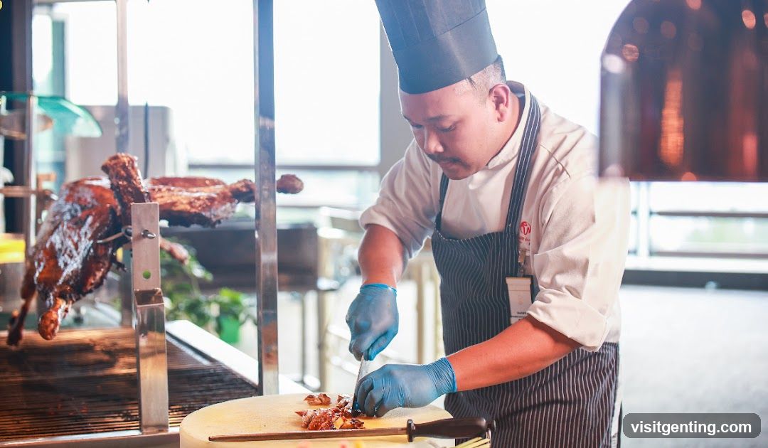 Chef Carving Roasted Duck