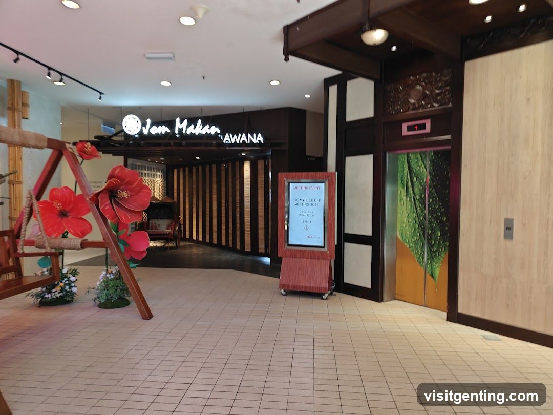 Indoor area with seating and elevator