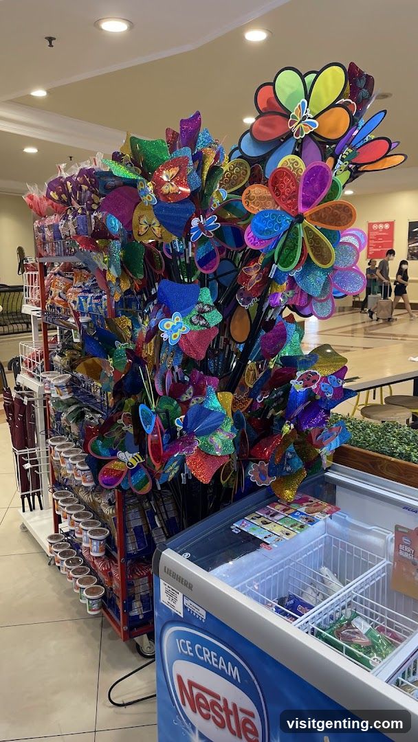 Colorful Pinwheels and Ice Cream Display
