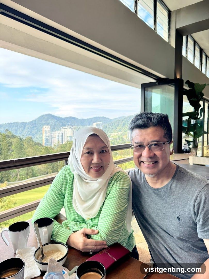 Couple enjoying coffee with a view
