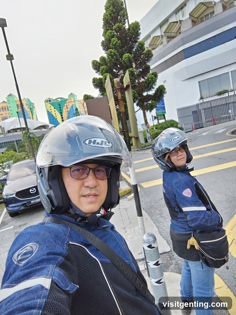 Two people in motorcycle gear