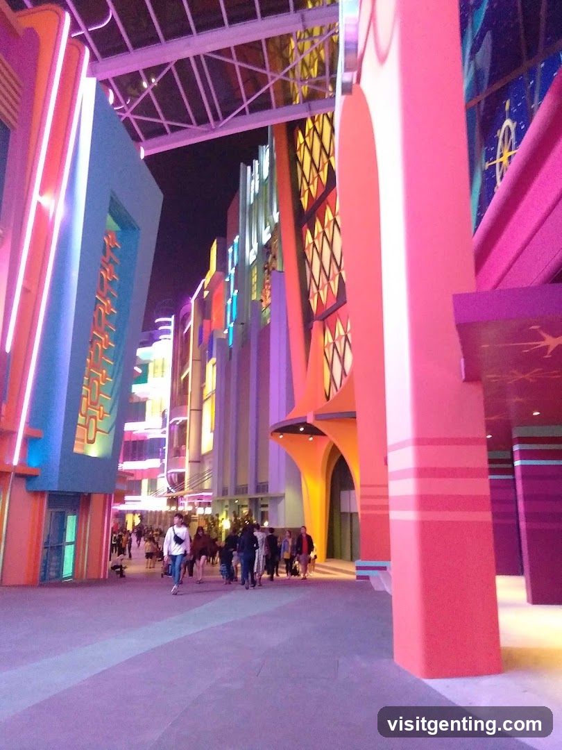 Vibrant Entertainment District at Night