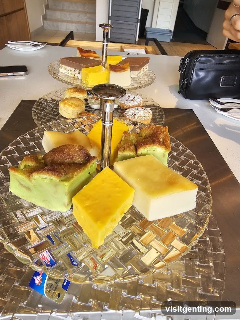 Table with layered dessert display