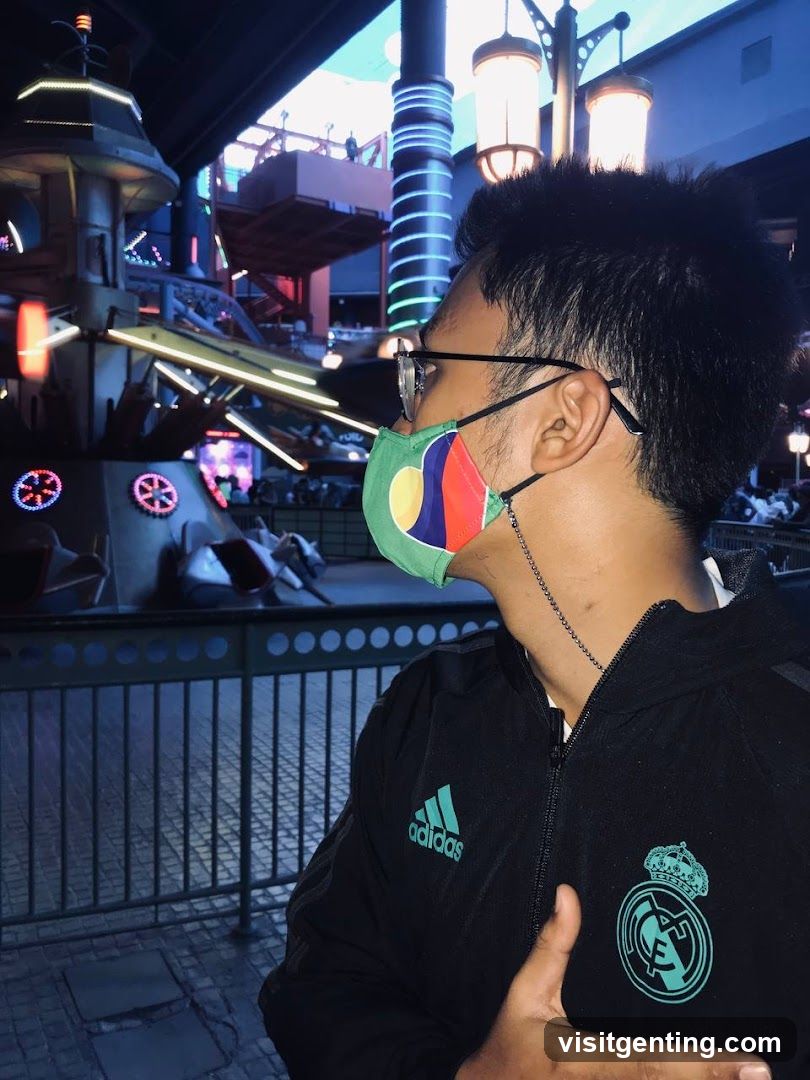 Person at amusement park