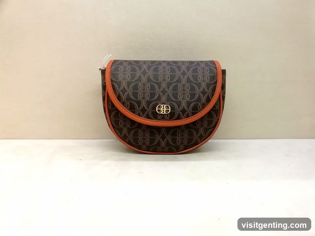 Brown and Orange Patterned Handbag