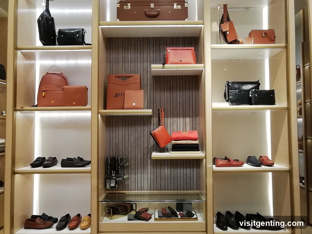 Interior Display of Leather Goods Store