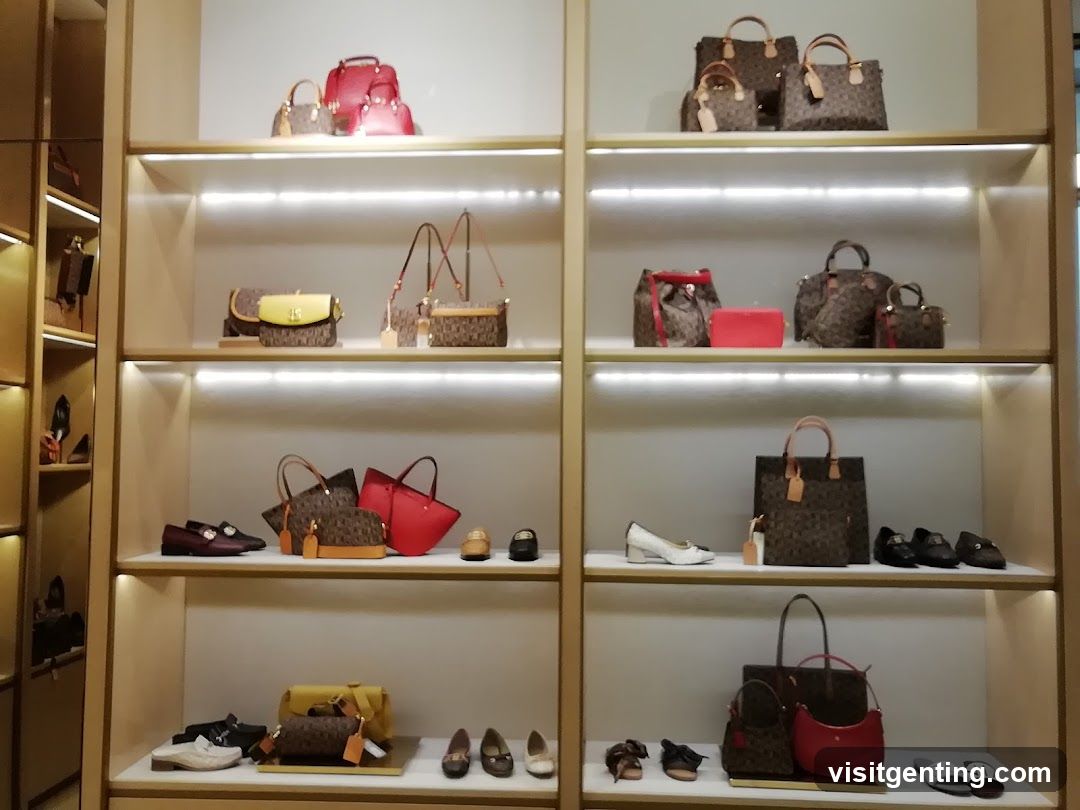 Interior Display of Luxury Handbags and Shoes