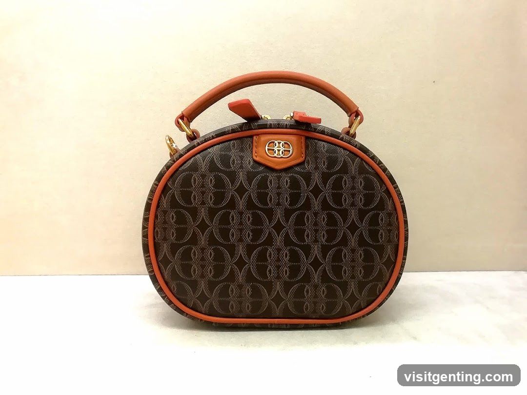 Brown and Orange Patterned Handbag