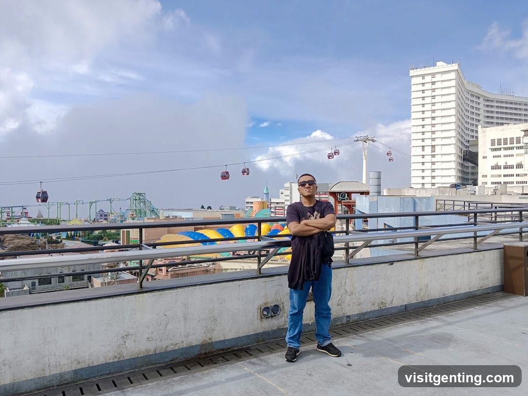 Man on rooftop terrace