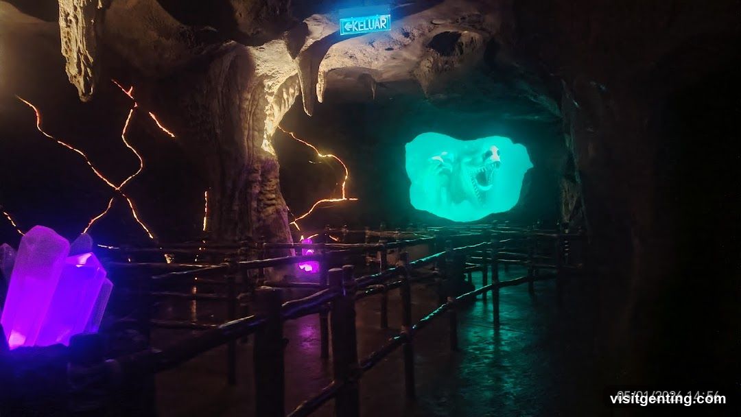 Cave-themed attraction interior