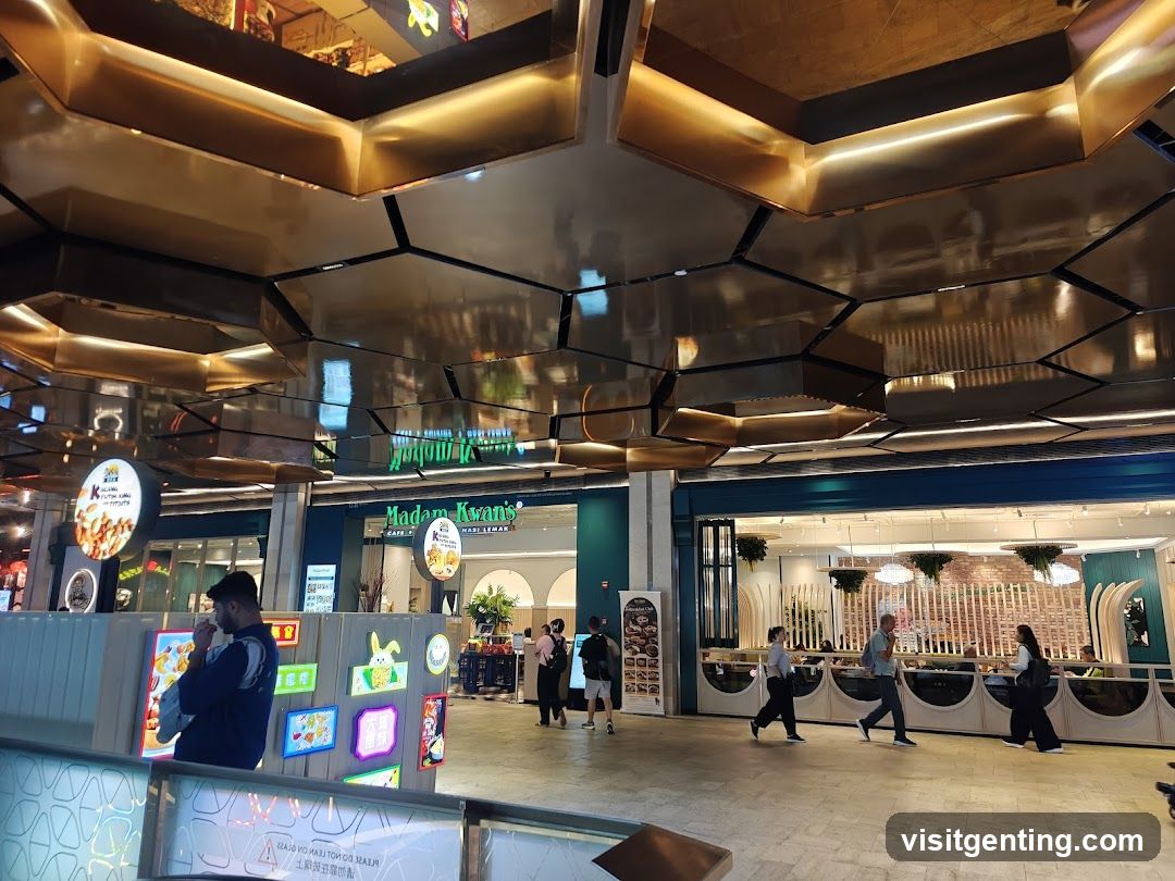 Interior of a shopping mall food court