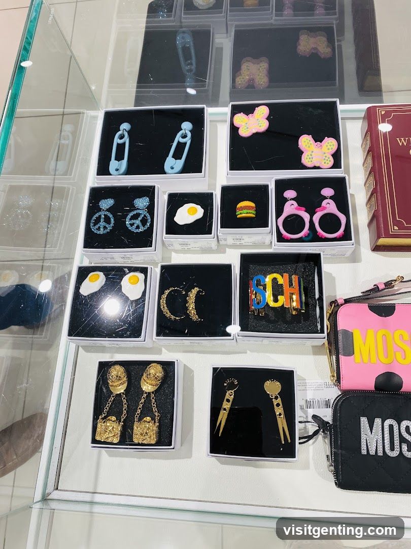 Display of Moschino Jewelry and Accessories