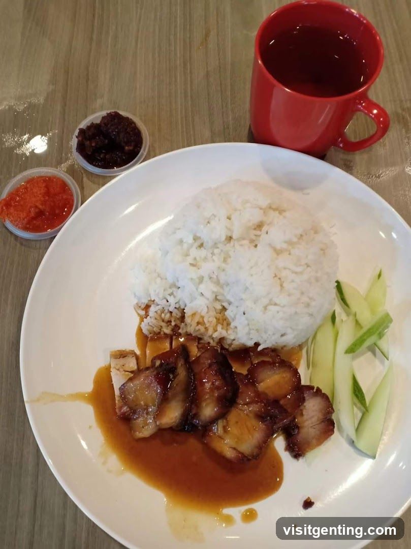 Food Plate with Rice and Side Dishes