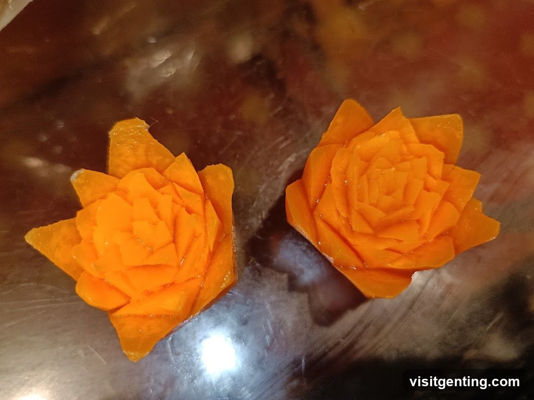 Carved Carrot Flowers