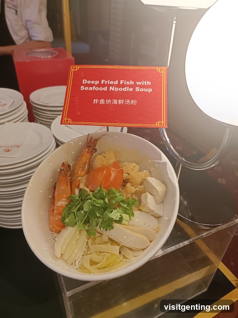 Deep Fried Fish with Seafood Noodle Soup