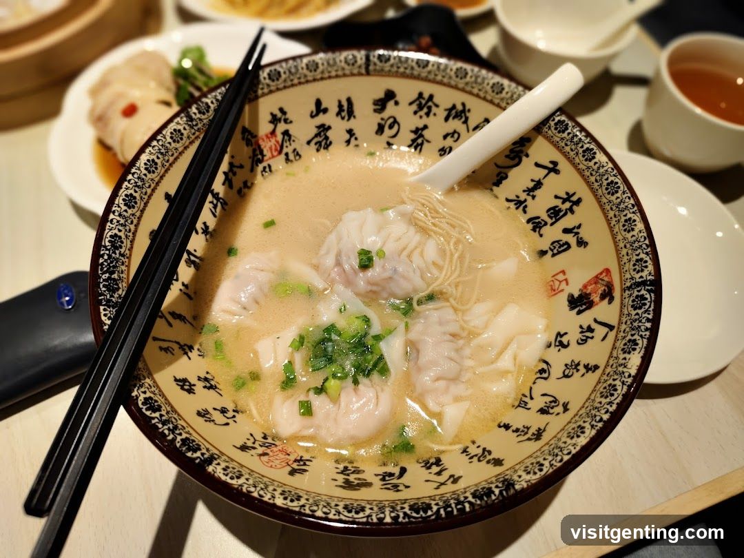 Dumpling Soup in Traditional Bowl