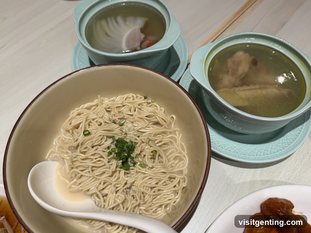 Table Setting with Noodles and Soups