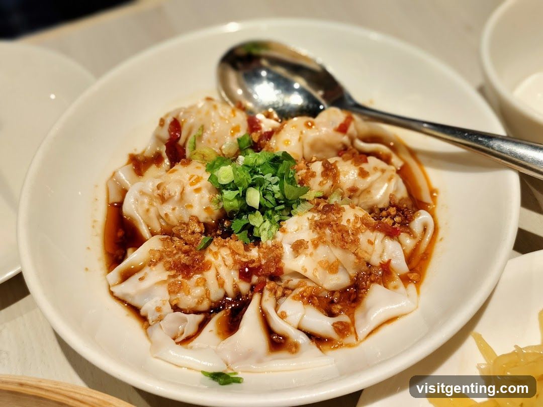 Dumplings with Sauce and Garnish