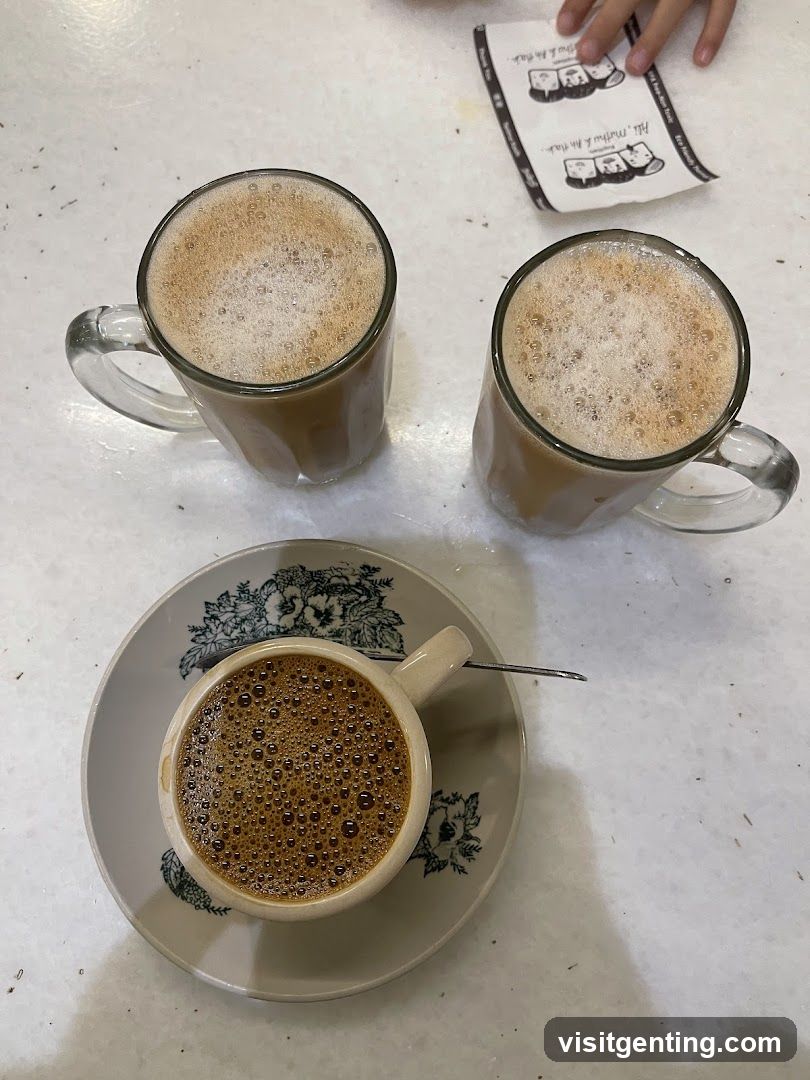 Coffee beverages on table