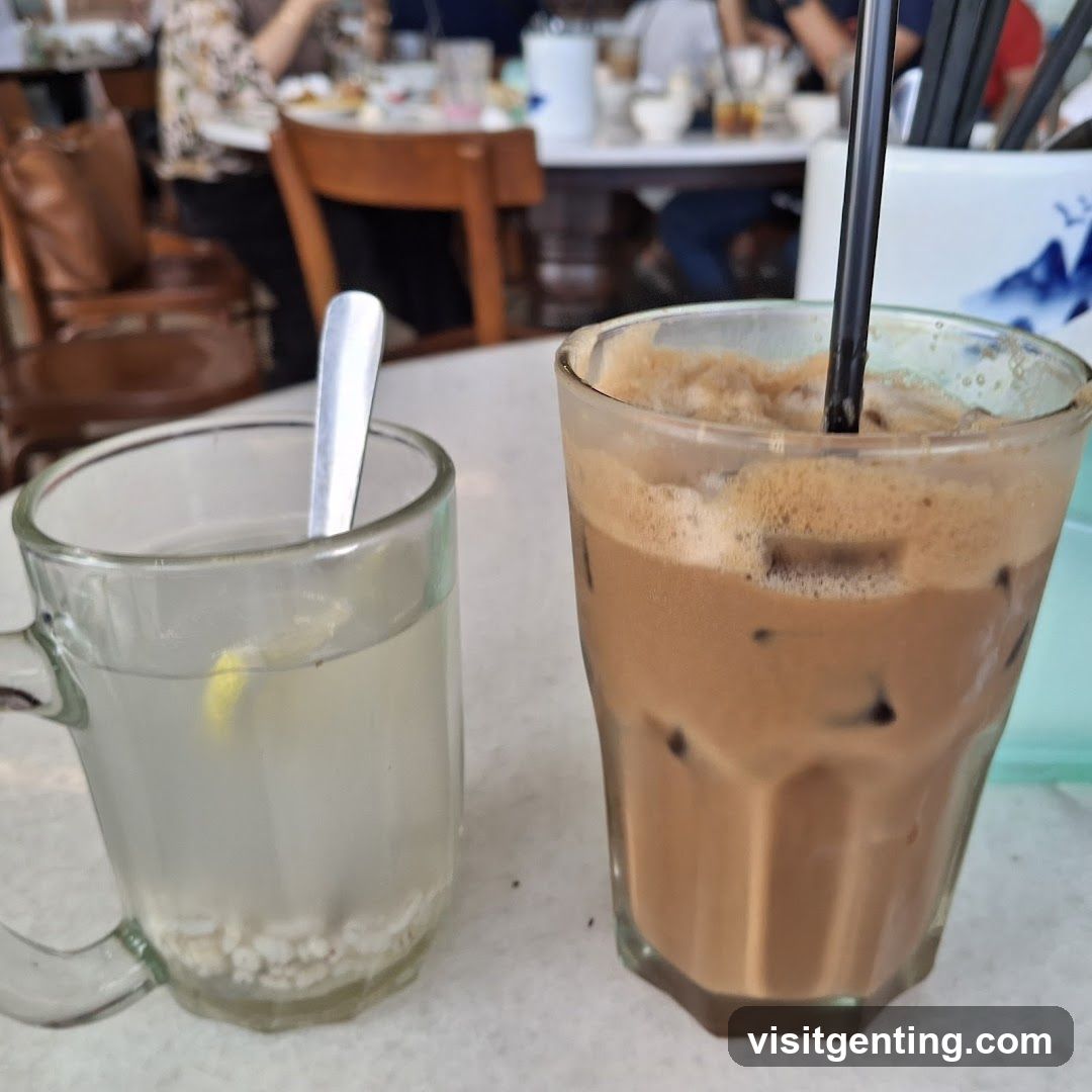 Tabletop drinks in café