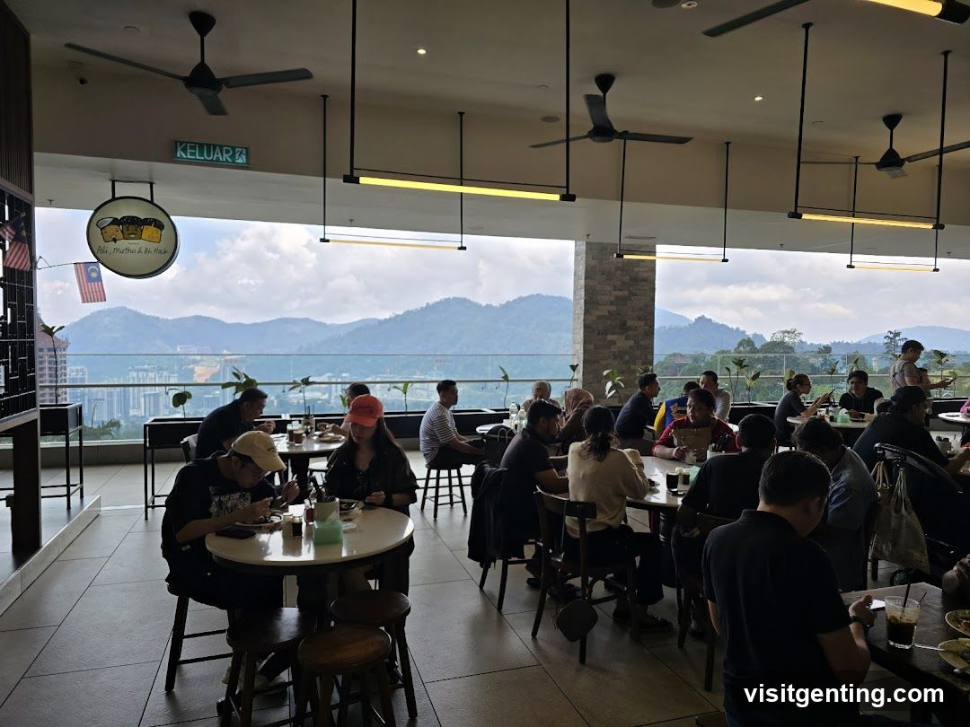 Restaurant Interior with Mountain View