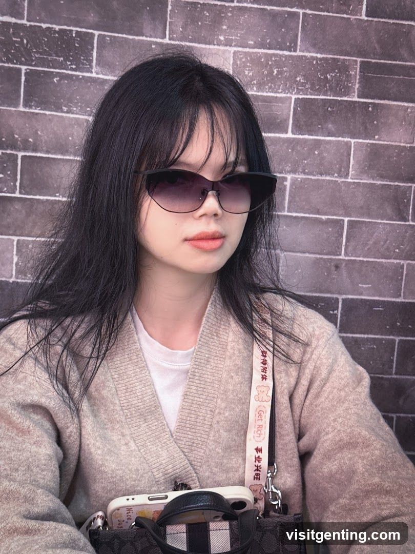 Person in front of brick wall
