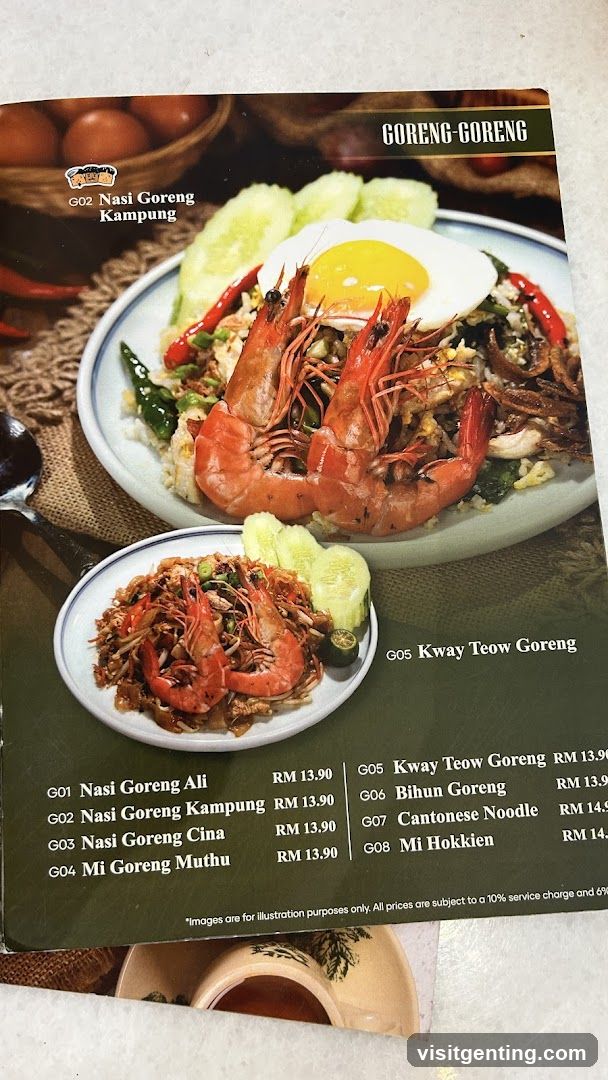 Goreng-Goreng Section of Menu