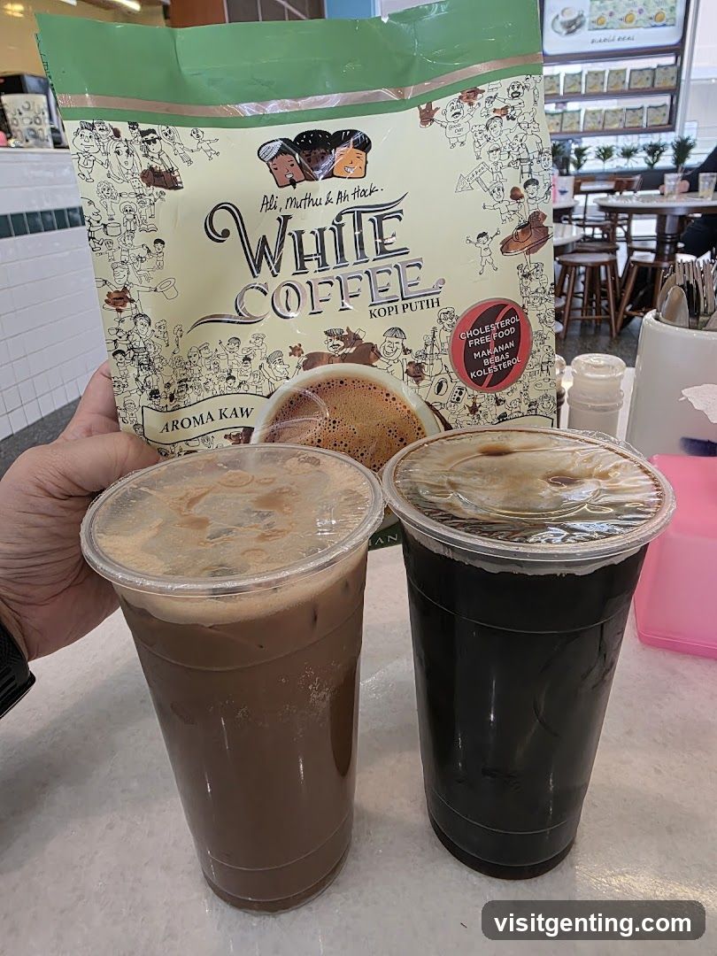 White Coffee Product Display