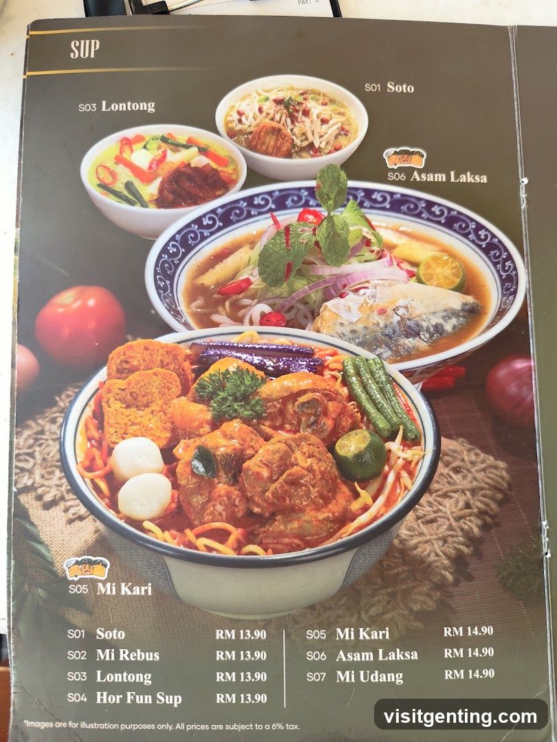 Sup Section of Menu